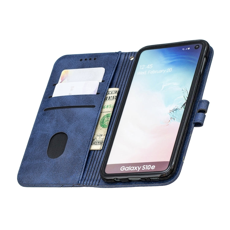 For Galaxy S10E Matching Color Frosted Texture Horizontal Flip PU Leather Case with Holder & Card Slots & Lanyard