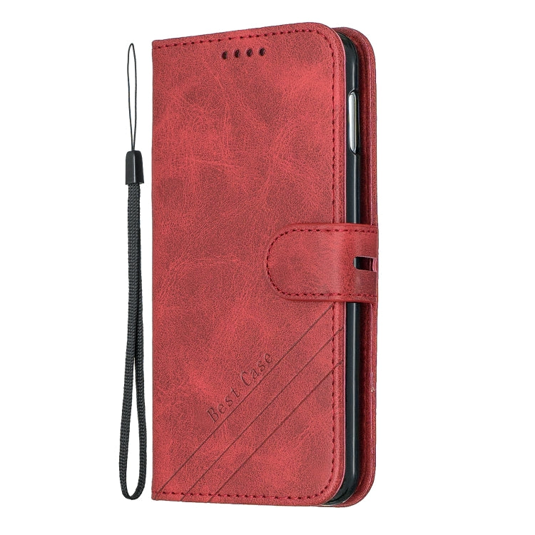 For Galaxy S10E Matching Color Frosted Texture Horizontal Flip PU Leather Case with Holder & Card Slots & Lanyard