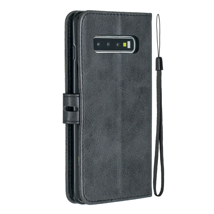 For Galaxy S10 Plus Matching Color Frosted Texture Horizontal Flip PU Leather Case with Holder & Card Slots & Lanyard