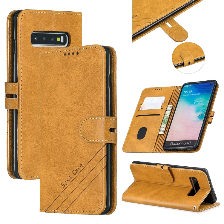 For Galaxy S10 Plus Matching Color Frosted Texture Horizontal Flip PU Leather Case with Holder & Card Slots & Lanyard