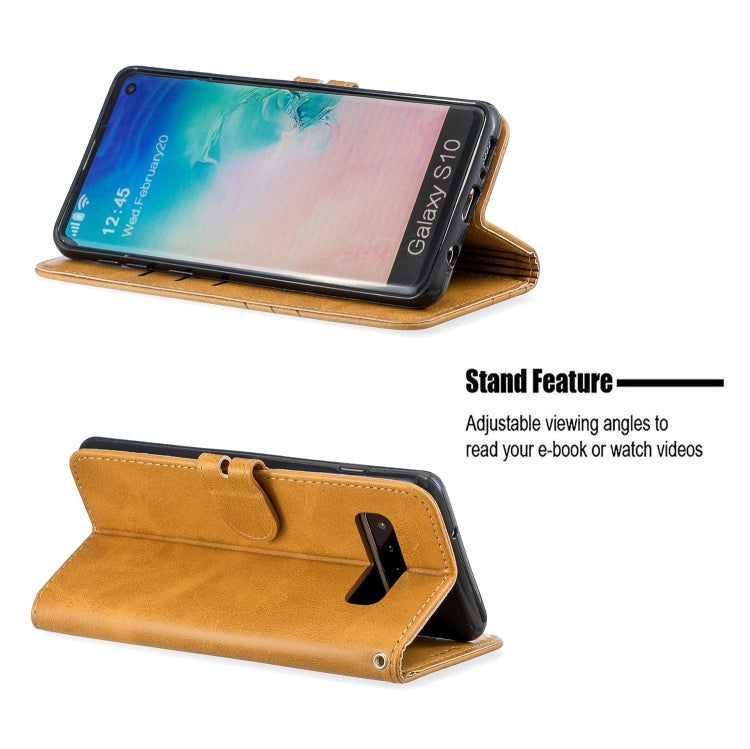 For Galaxy S10 Plus Matching Color Frosted Texture Horizontal Flip PU Leather Case with Holder & Card Slots & Lanyard