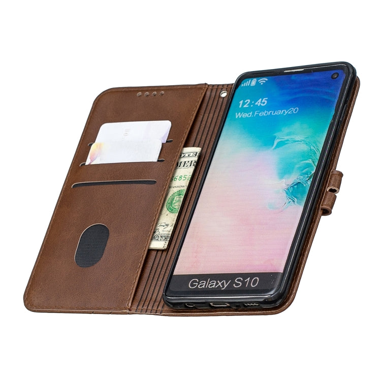 For Galaxy S10 Plus Matching Color Frosted Texture Horizontal Flip PU Leather Case with Holder & Card Slots & Lanyard