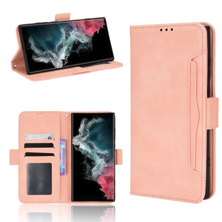 For Samsung Galaxy S22 Ultra 5G Skin Feel Calf Pattern Leather Phone Case