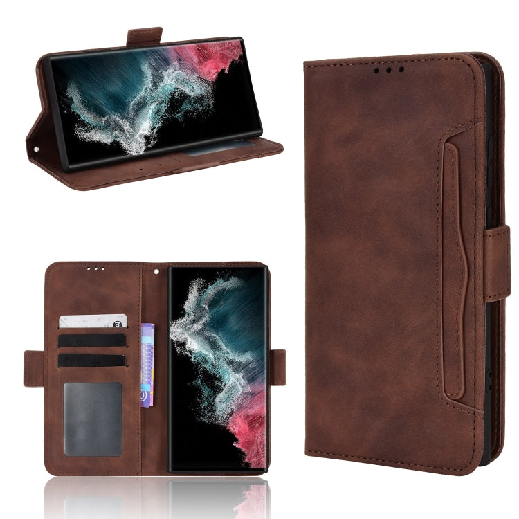 For Samsung Galaxy S22 Ultra 5G Skin Feel Calf Pattern Leather Phone Case
