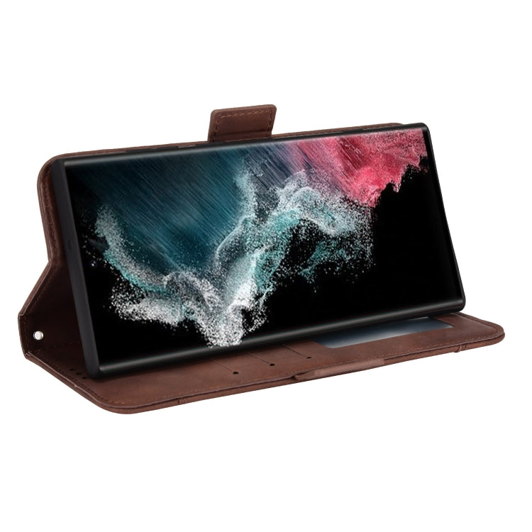 For Samsung Galaxy S22 Ultra 5G Skin Feel Calf Pattern Leather Phone Case