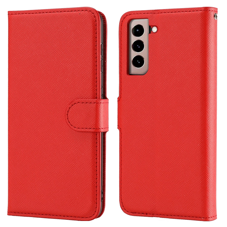 For Samsung Galaxy S21 5G Cross Texture Detachable Leather Phone Case