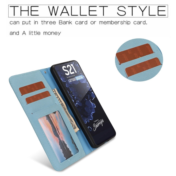 For Samsung Galaxy S21 5G Cross Texture Detachable Leather Phone Case