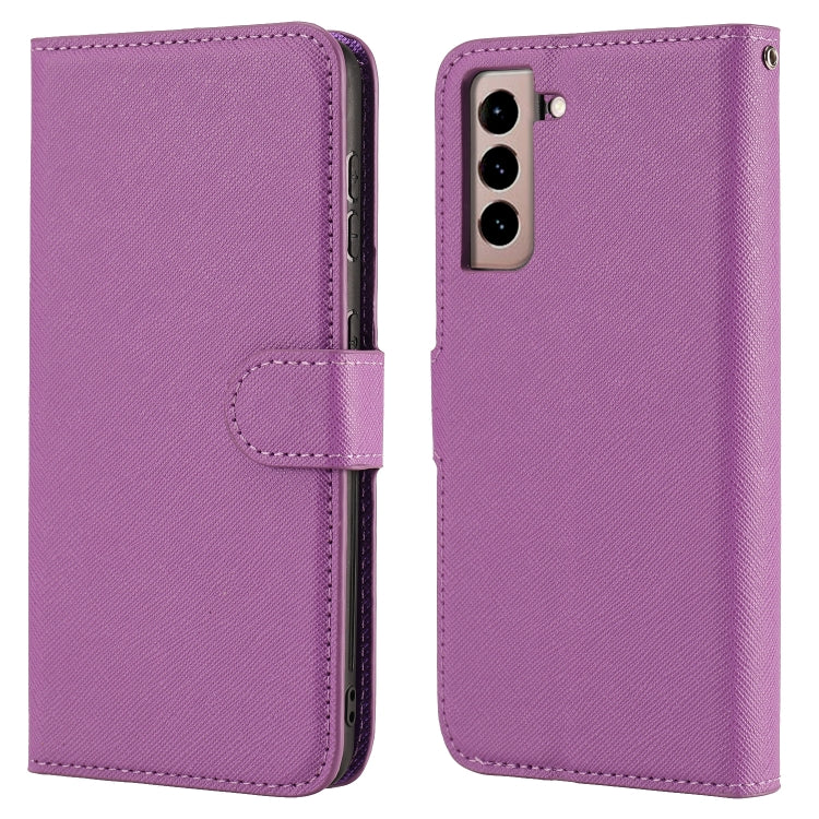 For Samsung Galaxy S21 5G Cross Texture Detachable Leather Phone Case