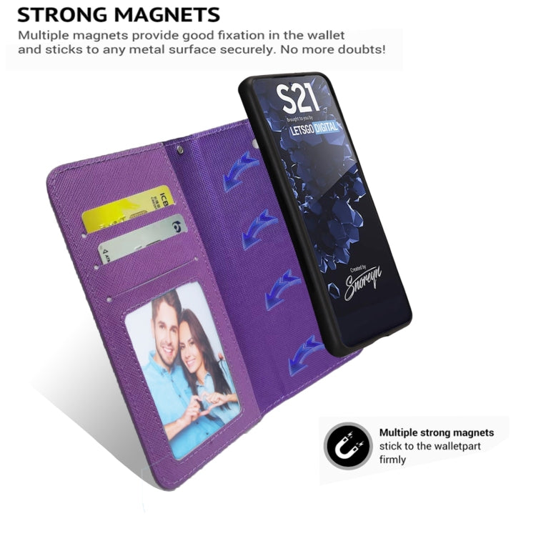 For Samsung Galaxy S21 5G Cross Texture Detachable Leather Phone Case