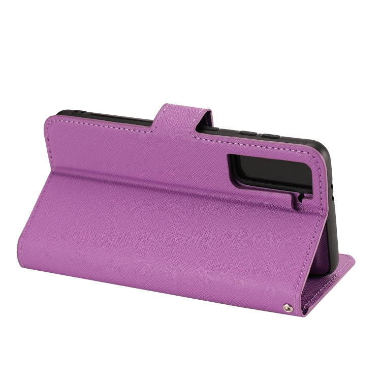 For Samsung Galaxy S21 5G Cross Texture Detachable Leather Phone Case