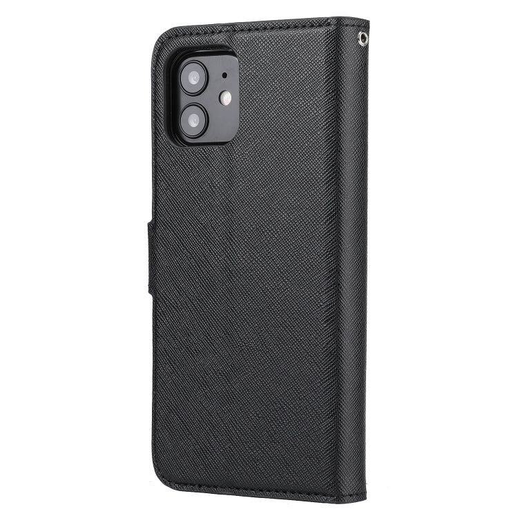 For iPhone 12 / 12 Pro Cross Texture Detachable Leather Phone Case