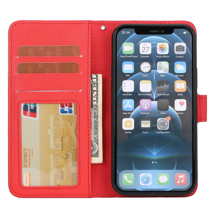 For iPhone 12 / 12 Pro Cross Texture Detachable Leather Phone Case