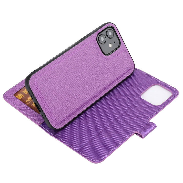For iPhone 12 / 12 Pro Cross Texture Detachable Leather Phone Case