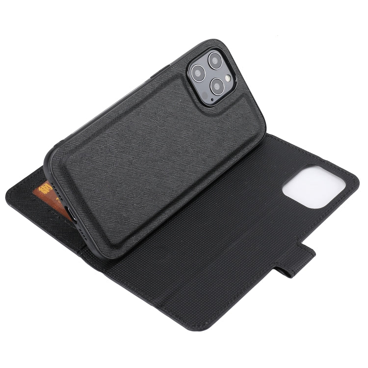 For iPhone 12 Pro Max Cross Texture Detachable Leather Phone Case