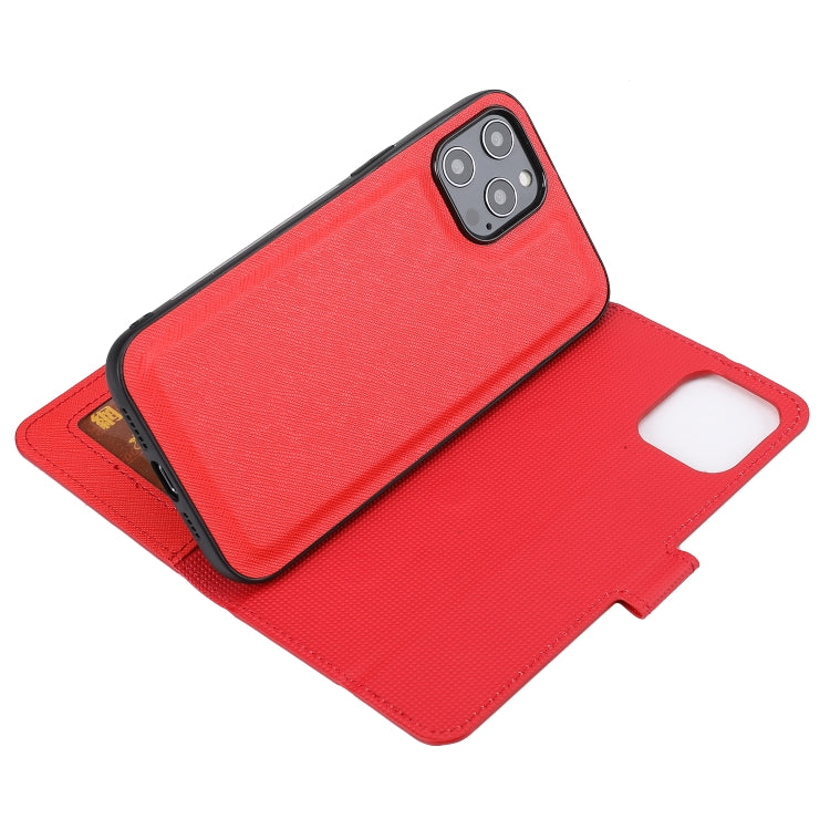 For iPhone 12 Pro Max Cross Texture Detachable Leather Phone Case