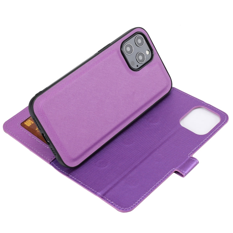 For iPhone 12 Pro Max Cross Texture Detachable Leather Phone Case