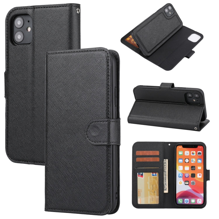 For iPhone 11 Pro Cross Texture Detachable Leather Phone Case