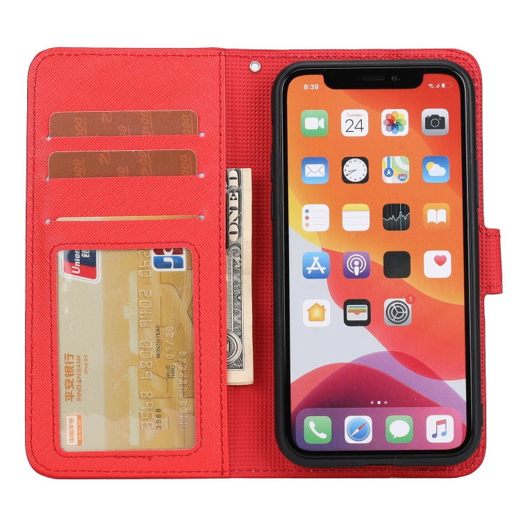 For iPhone 11 Pro Max Cross Texture Detachable Leather Phone Case