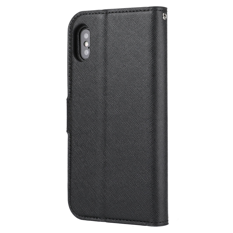For iPhone X / XS Cross Texture Detachable Leather Phone Case