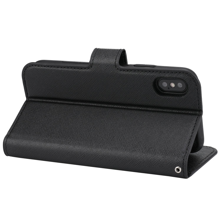 For iPhone X / XS Cross Texture Detachable Leather Phone Case