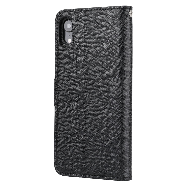 For iPhone XR Cross Texture Detachable Leather Phone Case