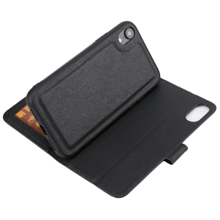 For iPhone XR Cross Texture Detachable Leather Phone Case