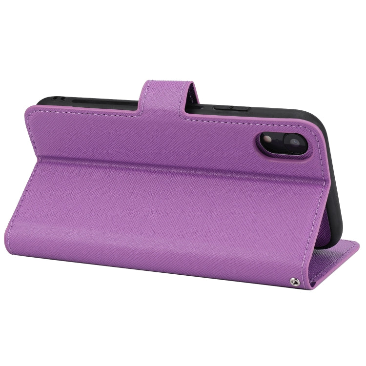 For iPhone XR Cross Texture Detachable Leather Phone Case