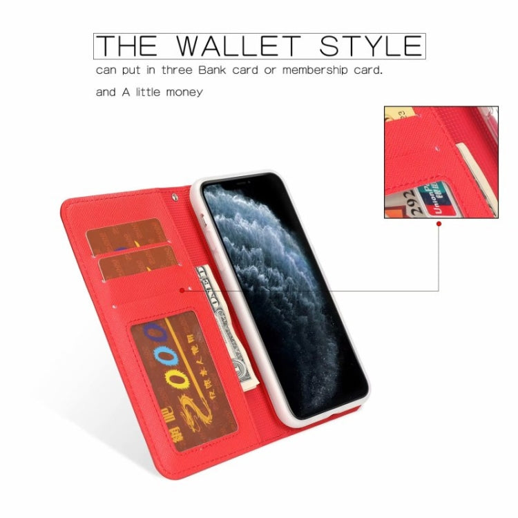 For iPhone XS Max Cross Texture Detachable Leather Phone Case