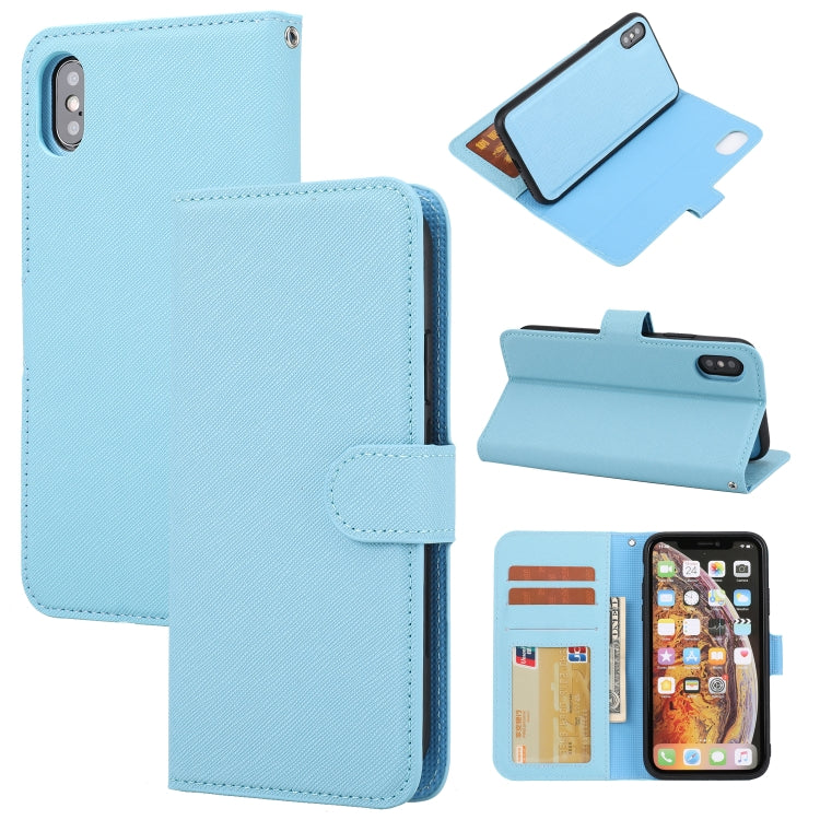 For iPhone XS Max Cross Texture Detachable Leather Phone Case