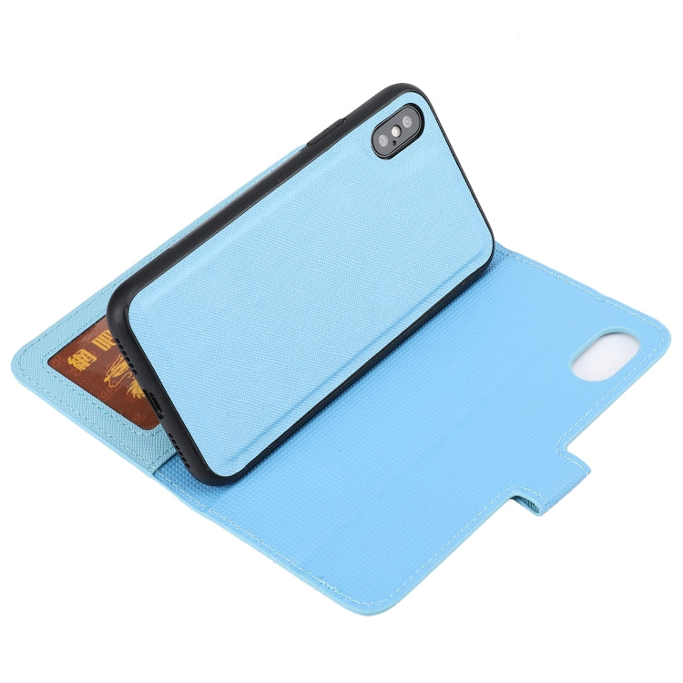 For iPhone XS Max Cross Texture Detachable Leather Phone Case