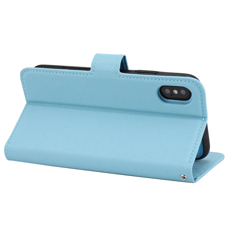 For iPhone XS Max Cross Texture Detachable Leather Phone Case