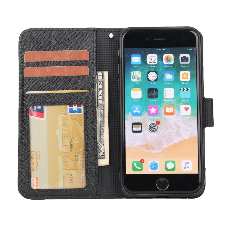 For iPhone SE 2022 / SE 2020 / 8 / 7 Cross Texture Detachable Leather Phone Case