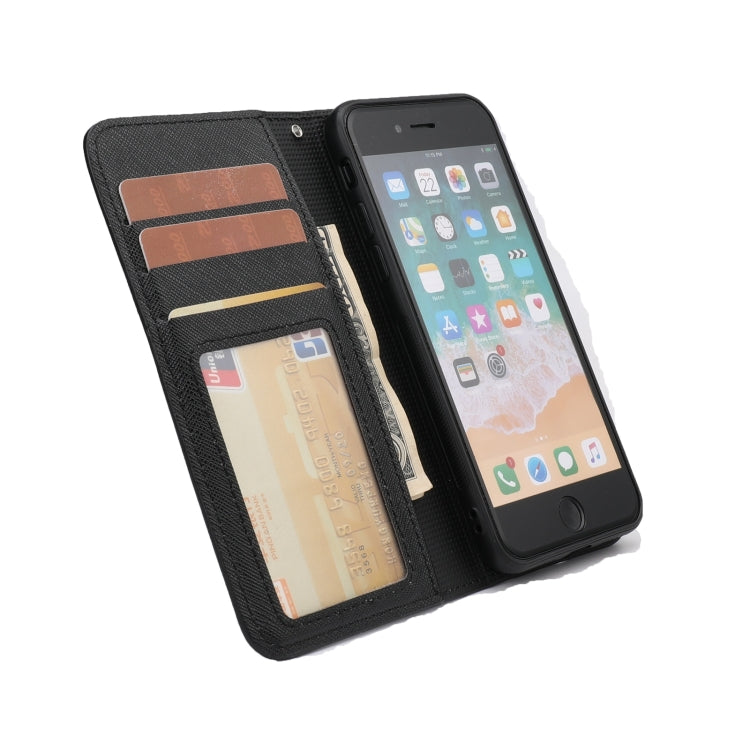 For iPhone SE 2022 / SE 2020 / 8 / 7 Cross Texture Detachable Leather Phone Case