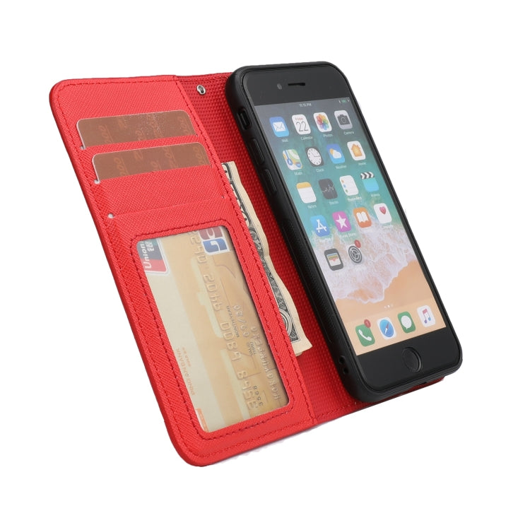 For iPhone SE 2022 / SE 2020 / 8 / 7 Cross Texture Detachable Leather Phone Case