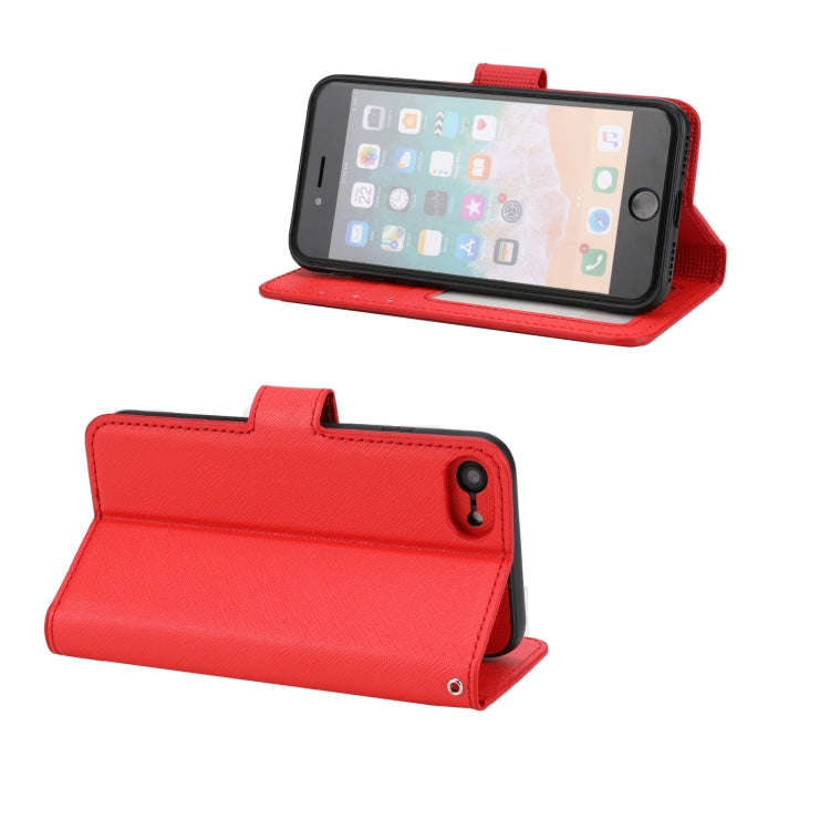 For iPhone SE 2022 / SE 2020 / 8 / 7 Cross Texture Detachable Leather Phone Case