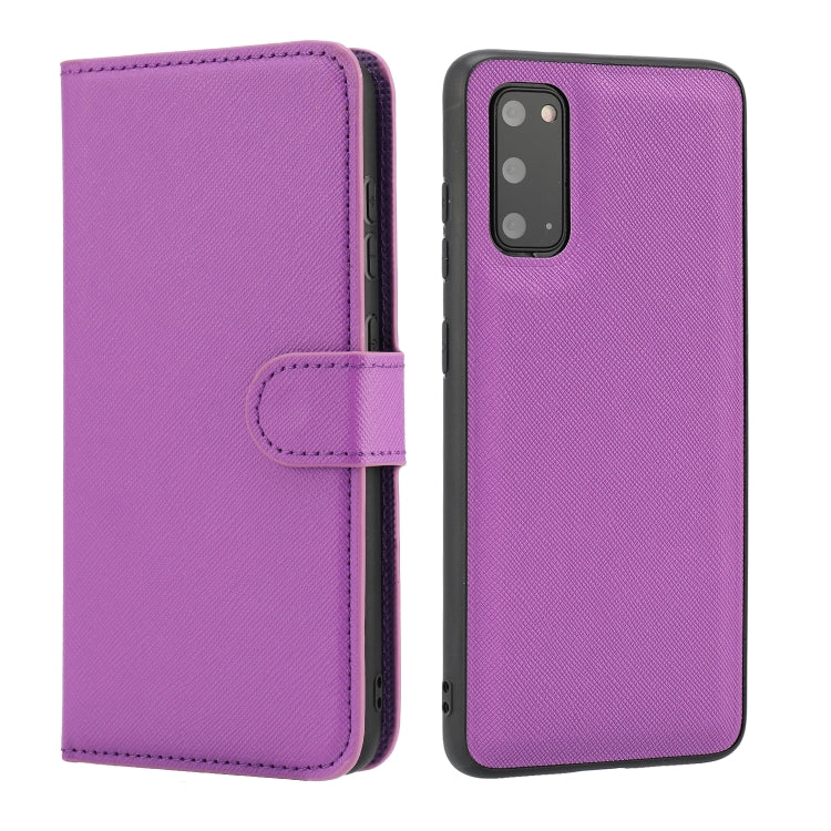 For Samsung Galaxy S20 Cross Texture Detachable Leather Phone Case