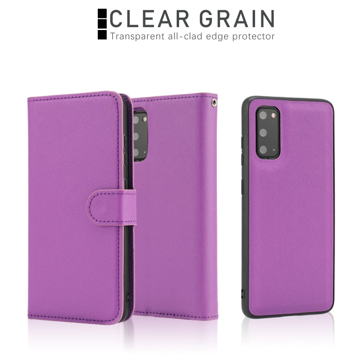 For Samsung Galaxy S20 Cross Texture Detachable Leather Phone Case