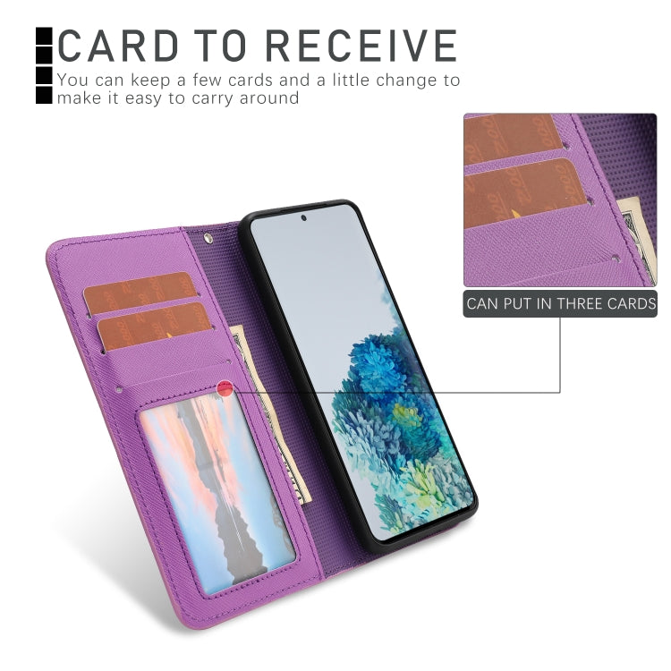 For Samsung Galaxy S20 Cross Texture Detachable Leather Phone Case