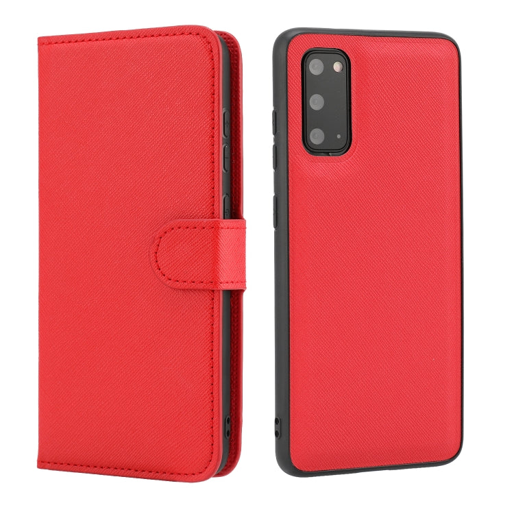 For Samsung Galaxy S20 Cross Texture Detachable Leather Phone Case