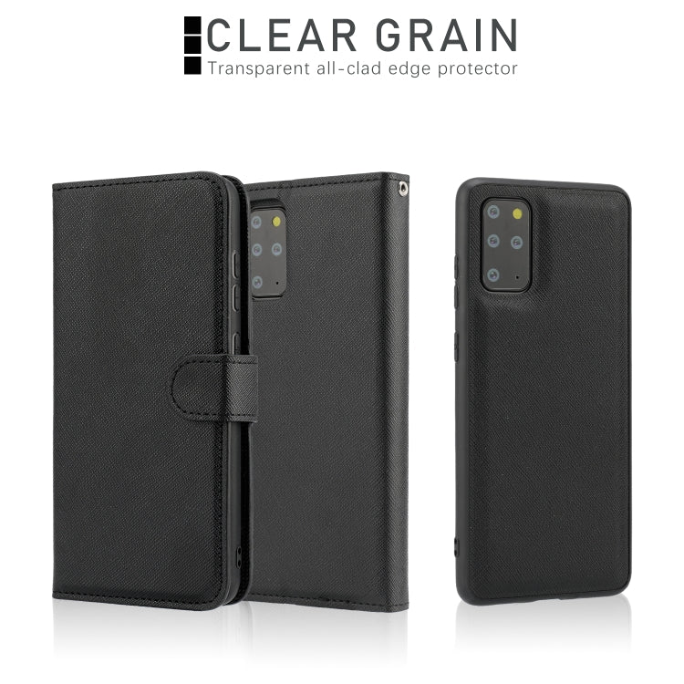 For Samsung Galaxy S20+ Cross Texture Detachable Leather Phone Case