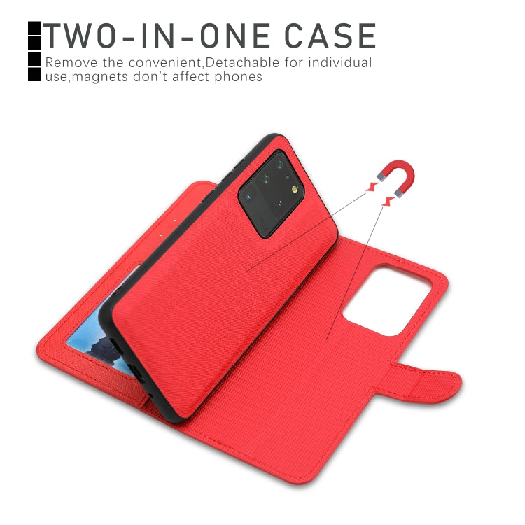 For Samsung Galaxy S20 Ultra Cross Texture Detachable Leather Phone Case