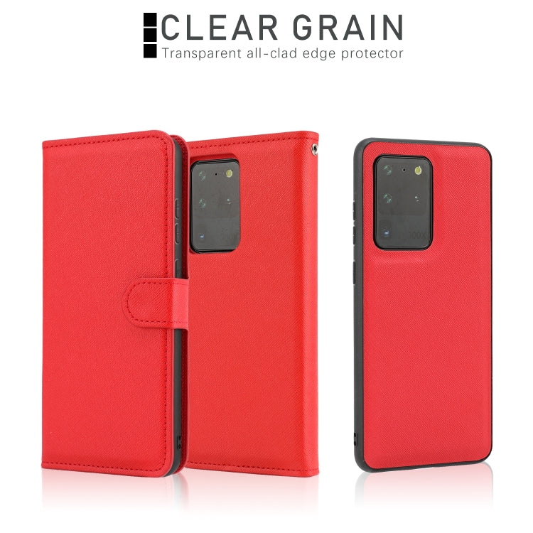 For Samsung Galaxy S20 Ultra Cross Texture Detachable Leather Phone Case
