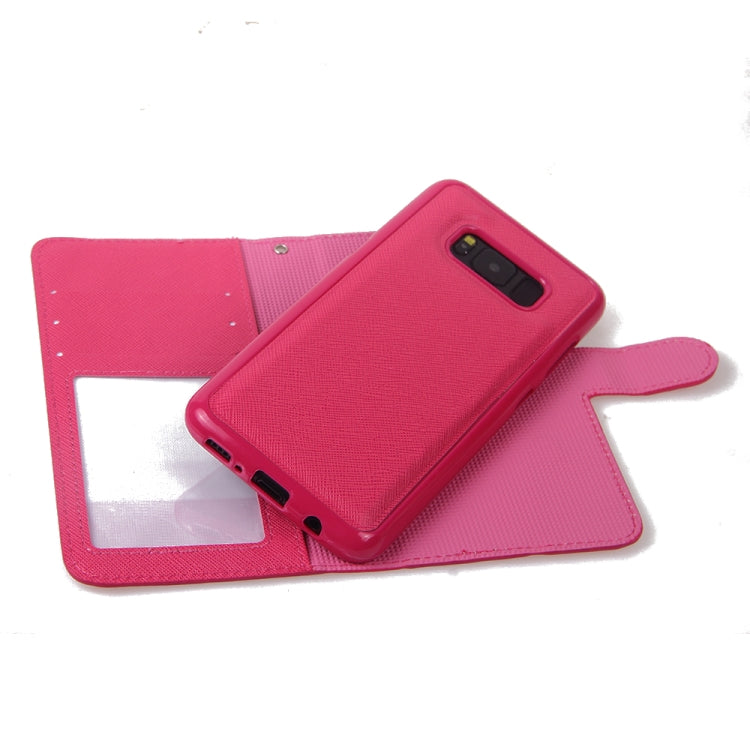 For Samsung Galaxy S8+ Cross Texture Detachable Leather Phone Case