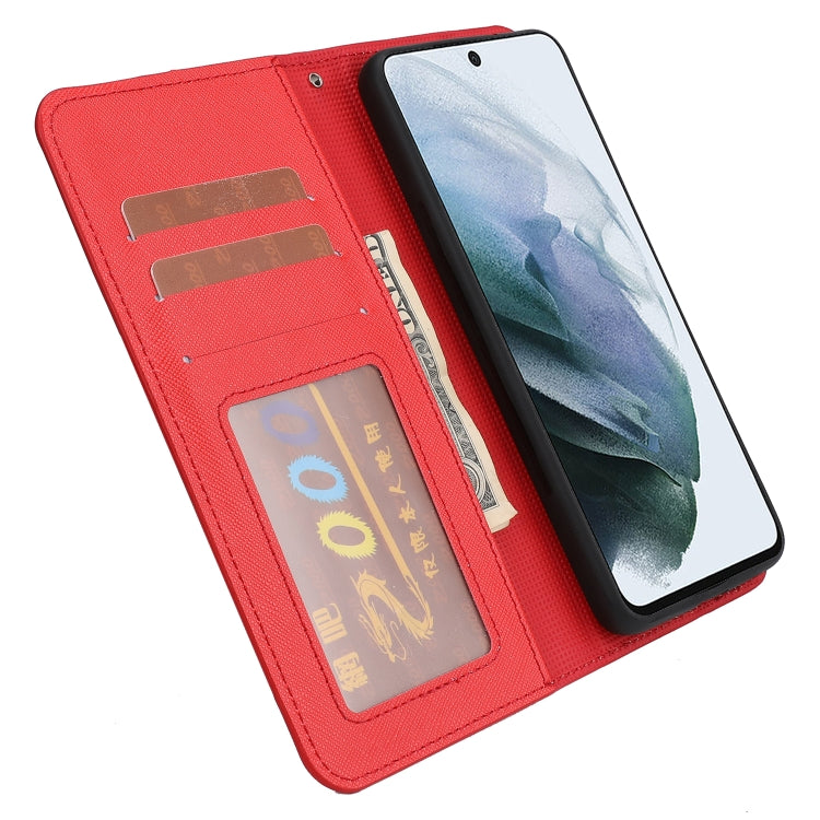 For Samsung Galaxy S21 FE 5G Cross Texture Detachable Leather Phone Case