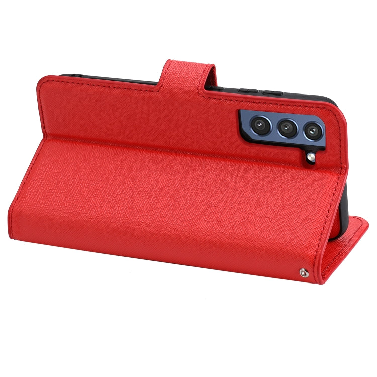 For Samsung Galaxy S21 FE 5G Cross Texture Detachable Leather Phone Case