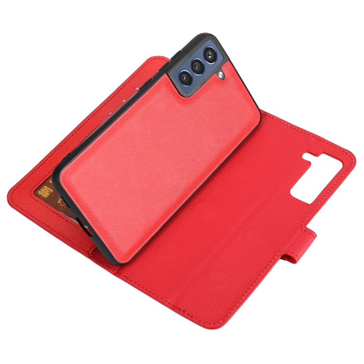 For Samsung Galaxy S21 FE 5G Cross Texture Detachable Leather Phone Case