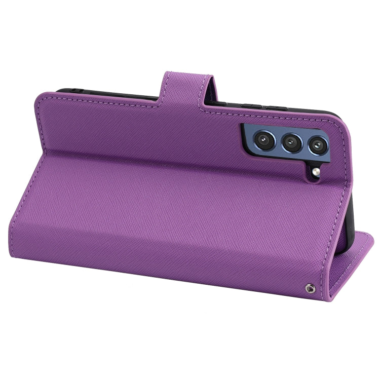 For Samsung Galaxy S21 FE 5G Cross Texture Detachable Leather Phone Case