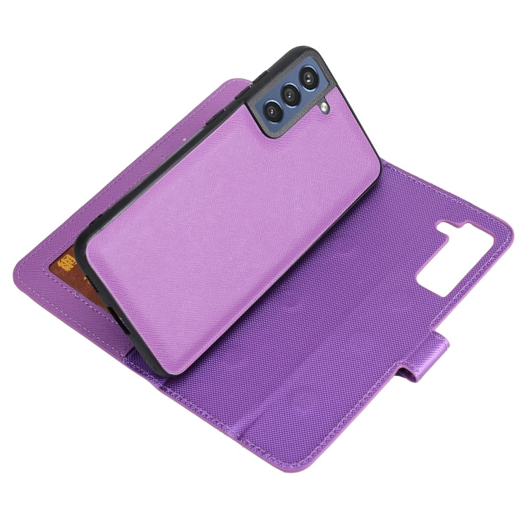 For Samsung Galaxy S21 FE 5G Cross Texture Detachable Leather Phone Case
