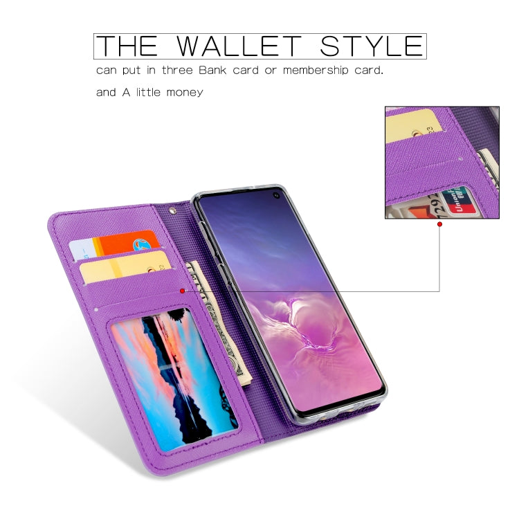 For Samsung Galaxy S10e Cross Texture Detachable Leather Phone Case