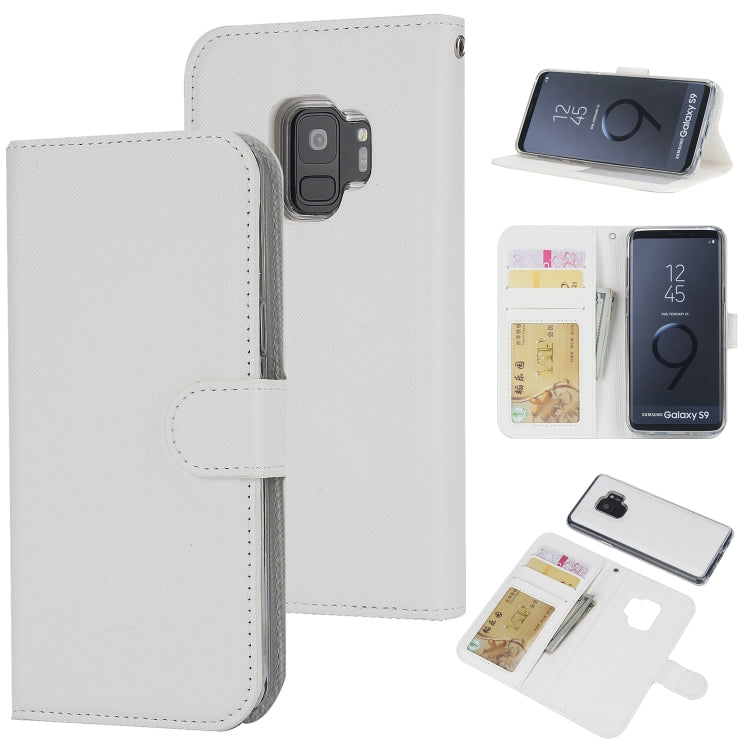 For Samsung Galaxy S9 Cross Texture Detachable Leather Phone Case